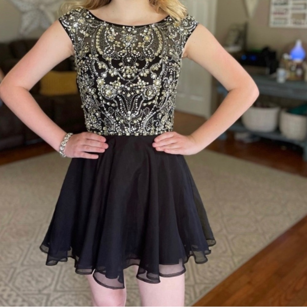 Black with lots of bling Sherri Hill